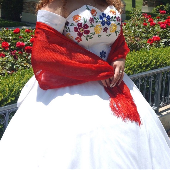BEAUTIFUL CUSTOM MEXICAN QUINCE DRESS SIZE 10-12 - Picture 3 of 3